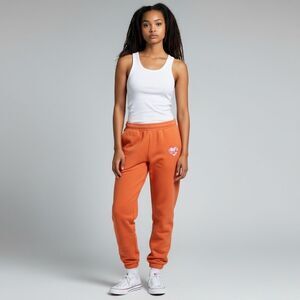 Spiritual Gangster Orange Joggers with Heart Patch